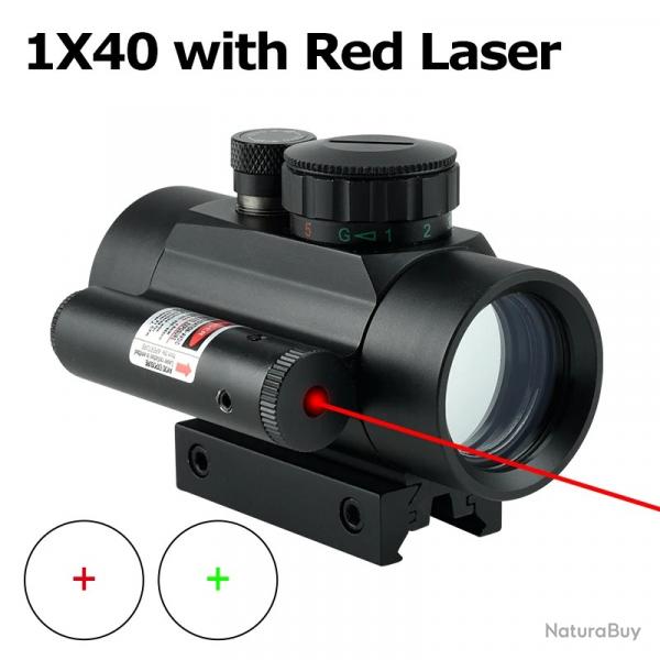 Lunette de vise optique compacte avec revtement complet -*1x40 red laser--20mm LIVRAISON GRATUITE