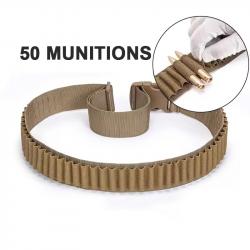 CARTOUCHIÈRE 50 EMPLACEMENTS - ARMES RAYÉES - SABLE - LIVRAISON GRATUITE
