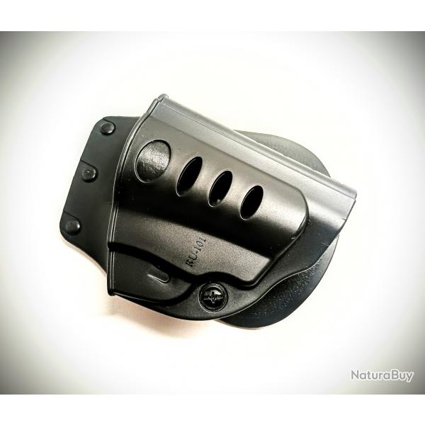 HOLSTER TACTIQUE FOBUS PADDLE RU 101 POUR REVOLVER RUGER SP101 ETUI A PALETTE EN POLYMERE