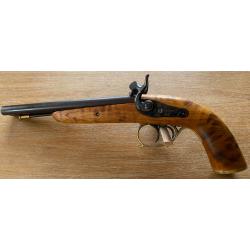 PISTOLET  CORSAIR  à PERCUSSION canons juxtaposés / ARMI JAGER  , POUDRE NOIRE  CAL . 36
