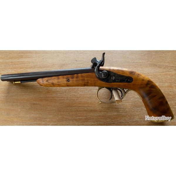 PISTOLET  CORSAIR   PERCUSSION canons juxtaposs / ARMI JAGER  , POUDRE NOIRE  CAL . 36