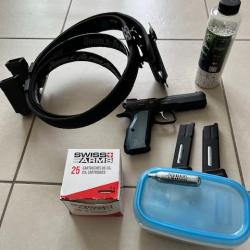 CZ Shadow 2 CO2 ASG 6mm neuf (ensemble complet / chargeurs et portes chargeurs + CEINTURE IPSC +)