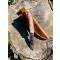 petites annonces chasse pêche : couteau de chasse d'artisan / bois de cerf / ronce de noyer / acier 12c27
