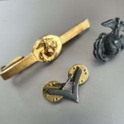 Ensemble lot insignes US Marines corps grade pince cravate