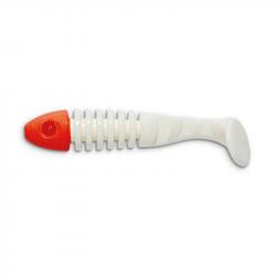 Leurre Souple Delalande Skeleton 11cm 061 - Blanc Tête Rouge