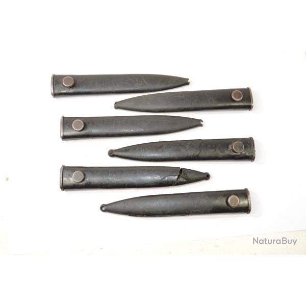 Lot fourreaux baionnettes FAL Belgique, tous abmes / casss. A rparer ou pour bricoleur