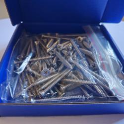 Vis à bois en INOX A4 MARIN (316L) - Ø5 mm x 50 mm - Quantité : 100 - Tête fraisée - Embout PH