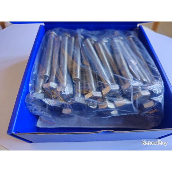 Boulons  tte hexagonale en INOX A4 MARIN (316L) - 10 mm x 80 mm - Quantit : 50 - M10
