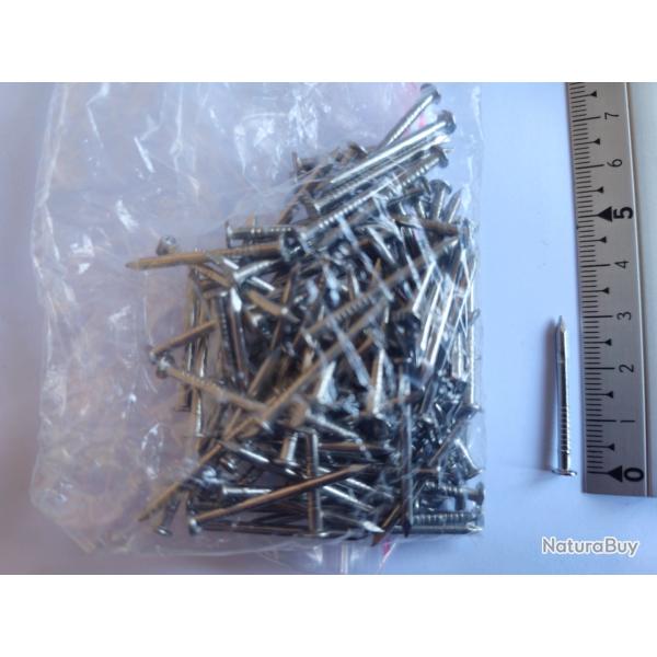 Clous  tte plate en INOX A4 MARIN (316L) - 2.2 mm x 30 mm - Quantit : 100 - Ultra rsistant