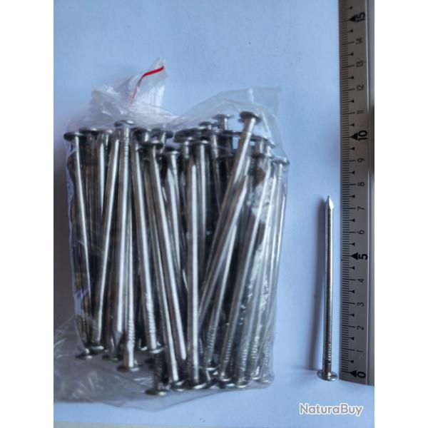Clous  tte plate en INOX A4 MARIN (316L) - 3.5 mm x 75 mm - Quantit : 100 - Ultra rsistant