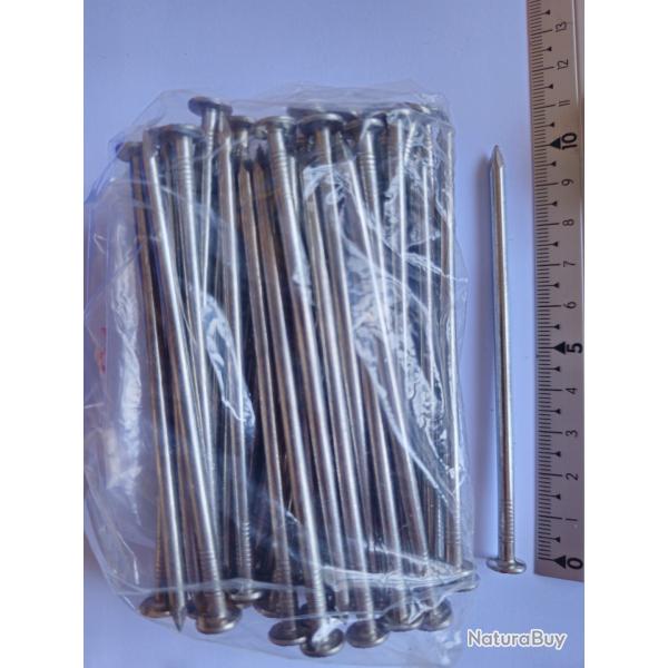 Clous  tte plate en INOX A4 MARIN (316L) - 3.75 mm x 100 mm - Quantit : 50 - Ultra rsistant