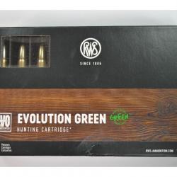 1 BOITE DE 20 BALLES RWS CALIBRE 300 WM EVO GREEN 9 G / 139 GR  NEUVE
