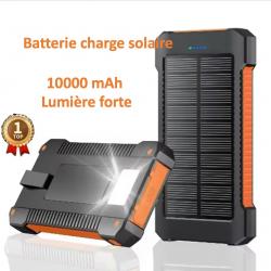 Batterie Externe recharge  Solaire avec 10000mAh  Alimentation Mobile Extérieure, étanche