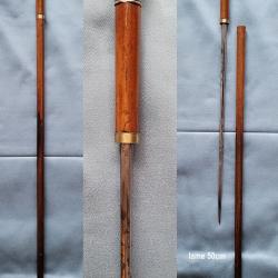 Canne épée lame acier nickelé