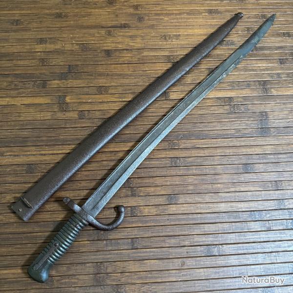 BAONNETTE FRANAISE 1866 CHASSEPOT DANS SON FOURREAU