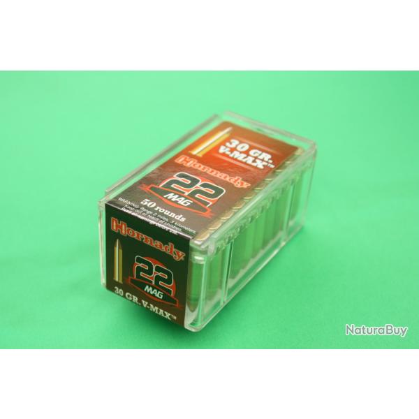 Cartouches 22 WMR 30 gr V-MAX x 50 Hornady