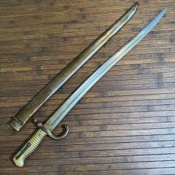 BAÏONNETTE FRANÇAISE 1866 CHASSEPOT MANUFACTURE D'ARMES DE ST ETIENNE MAI 1873