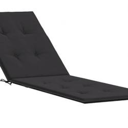 Coussin de chaise longue terrasse noir 180x50x4 cm tissu Oxford imperméable
