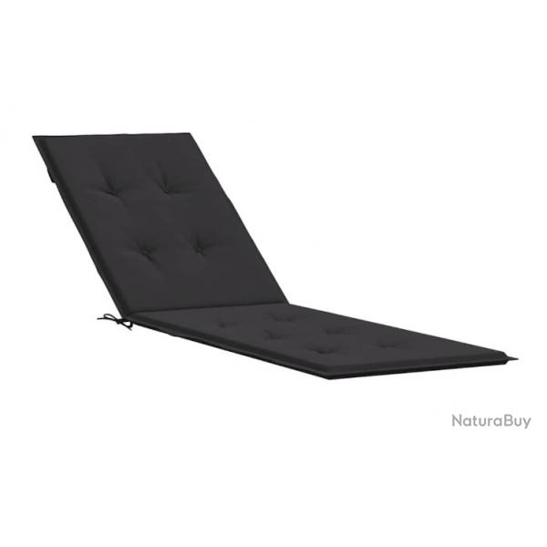 Coussin de chaise longue terrasse noir 180x50x4 cm tissu Oxford impermable