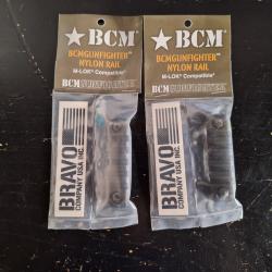 Deux rails picatinny 3" compatible M-LOK BCM Gunfighter NEUFS