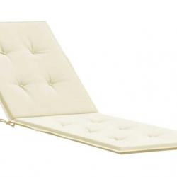 Coussin de chaise longue terrasse crème 180x50x4 cm tissu Oxford imperméable