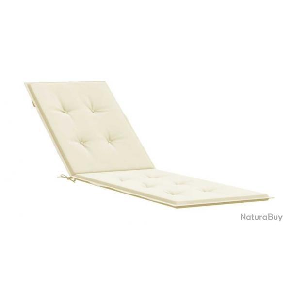 Coussin de chaise longue terrasse crme 180x50x4 cm tissu Oxford impermable