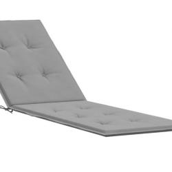 Coussin de chaise longue terrasse gris 180x50x4 cm tissu Oxford imperméable