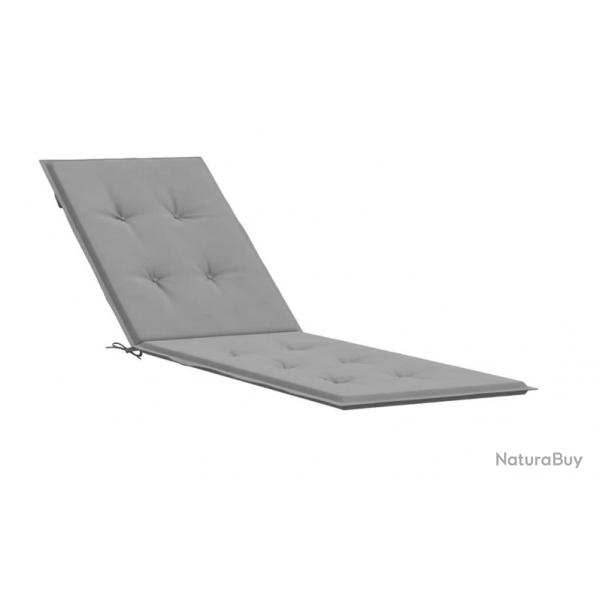Coussin de chaise longue terrasse gris 180x50x4 cm tissu Oxford impermable