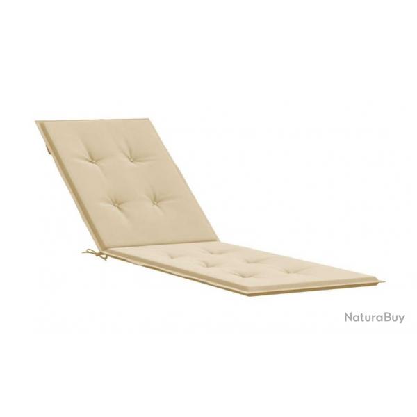 Coussin de chaise longue terrasse beige 180x50x4 cm tissu Oxford impermable