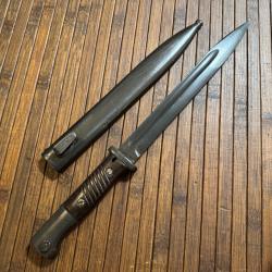 BELLE BAÏONNETTE K98 ALLEMANDE BEAU  MARQUAGE COF 43 « CARL EIKHORN » et « 41 CUL » WW2