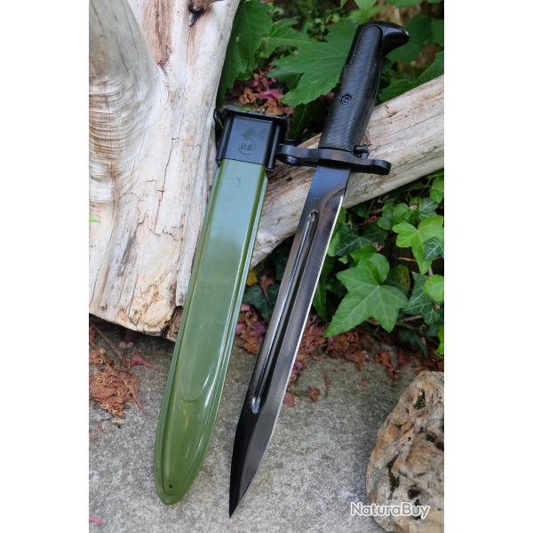 Rplique de la Baonnette GARAND M1 Lame Acier Carbone Manche Abs Systme Fixation Etui Mtal