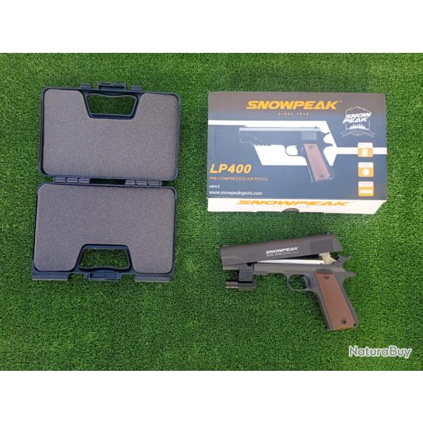 Pistolet PCP   Pompage  LP400 Cal. Plomb de 4,5 mm , 95 mtres/seg. 312 Fps avec Mallette + laser