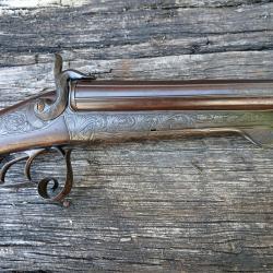 Fusil à broche calibre 16 bon état belle gravure-sans prix de réserve.