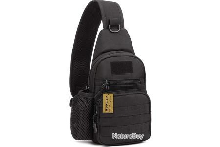 Sac De Poitrine Tactique Molle - Sacoche Homme Avec Poche Gourde, Système MOLLE - Pour Randonnée, Voyage, Sport - 5