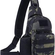 Sac Bandoulière Homme Tactique - Sacoche Poitrine Militaire Anti-Vol Avec Poches Multiples - Pour Voyage Et Randonnée