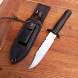 Ancien Couteau de Chasse U.S. avec Étui en cuir