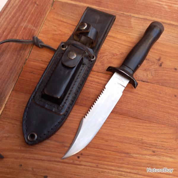Ancien Couteau de Chasse U.S. avec tui en cuir