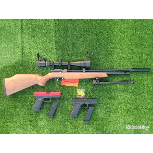 PACK CADEAU-5 ! CARABINE PCP ARTEMIS PR900 R GEN 2 CAL. 4,5 mm + Pistolet Glock 17