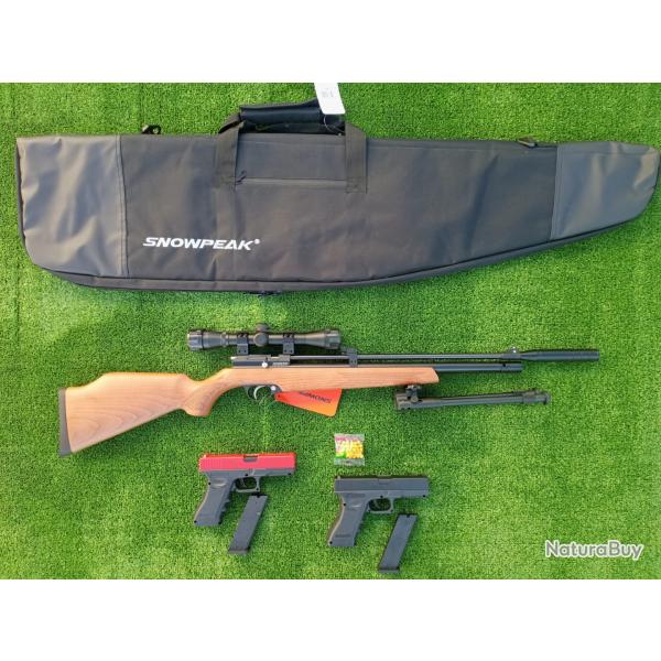 PACK CADEAU-7 ! CARABINE PCP ARTEMIS PR900 R GEN 2 CAL. 5,5 mm + Pistolet Glock 17
