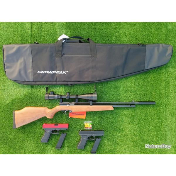 PACK CADEAU-9 ! CARABINE PCP ARTEMIS PR900 R GEN 2 CAL. 4,5 mm + Pistolet Glock 17