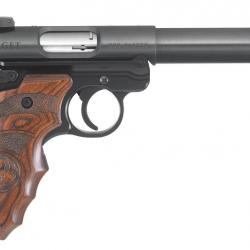 Revolver Ruger Mark IV Target - 22 LR / Plaquette Target en bois lamellé / Bronzé