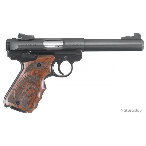 Revolver Ruger Mark IV Target - 22 LR / Plaquette Target en bois lamell / Bronz