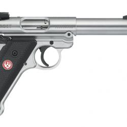Revolver Ruger Mark IV Target - 22 LR / Plaquette synthétique quadrillée / fileté 1/2"-28