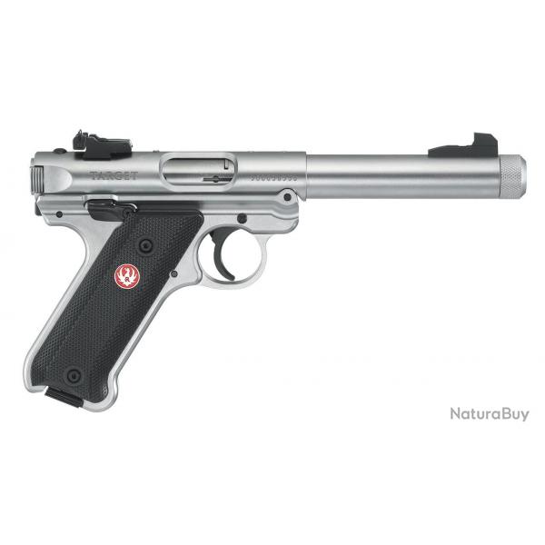 Revolver Ruger Mark IV Target - 22 LR / Plaquette synthtique quadrille / filet 1/2"-28