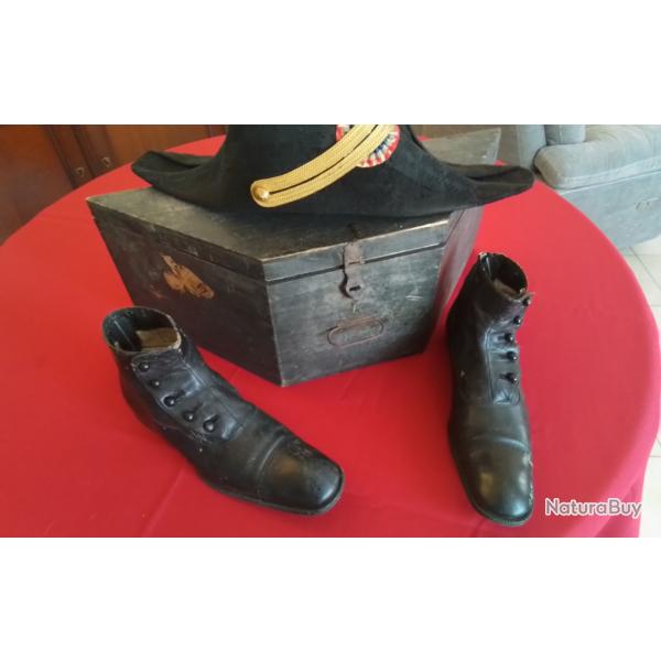 Bicorne et bottines polytechnicien 3eme rpublique