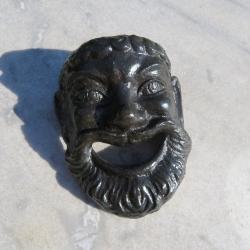 VINTAGE - Ancien masque de théatre d'aprés l'antique en Bronze à patine noir (XXé)