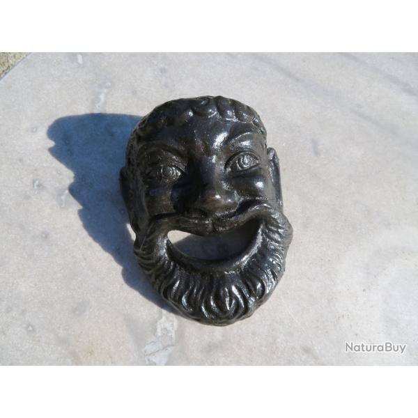 VINTAGE - Ancien masque de thatre d'aprs l'antique en Bronze  patine noir (XX)