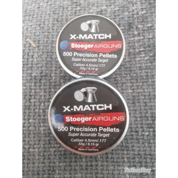 Lot 2 botes 500 plombs STOEGER 4.5mm