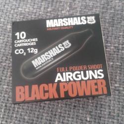 Marshals Black power 1 boîte de 10 cartouches CO2 12g