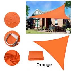 BACHE TOILE TRIANGLE 2.4x2.4x2.4M ORANGE PROTECTION TERRASSE SOLEIL ETANCHE AUVENT JARDIN EXTERIEUR